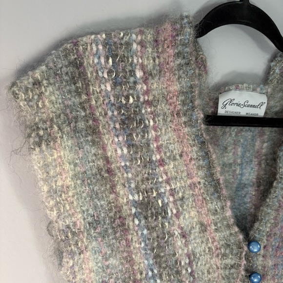 Vintage Bohemian Mohair Sweater Vest Top / Doen Christy Dawn Magnolia Pearl - Picture 2 of 6